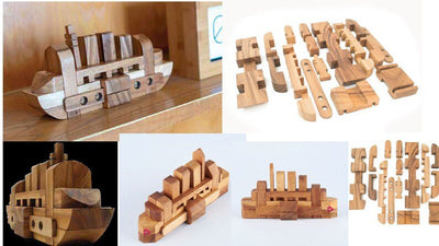 Ship boat Puzzle - 3D Interlocking boat wooden puzzle. Payday Deals