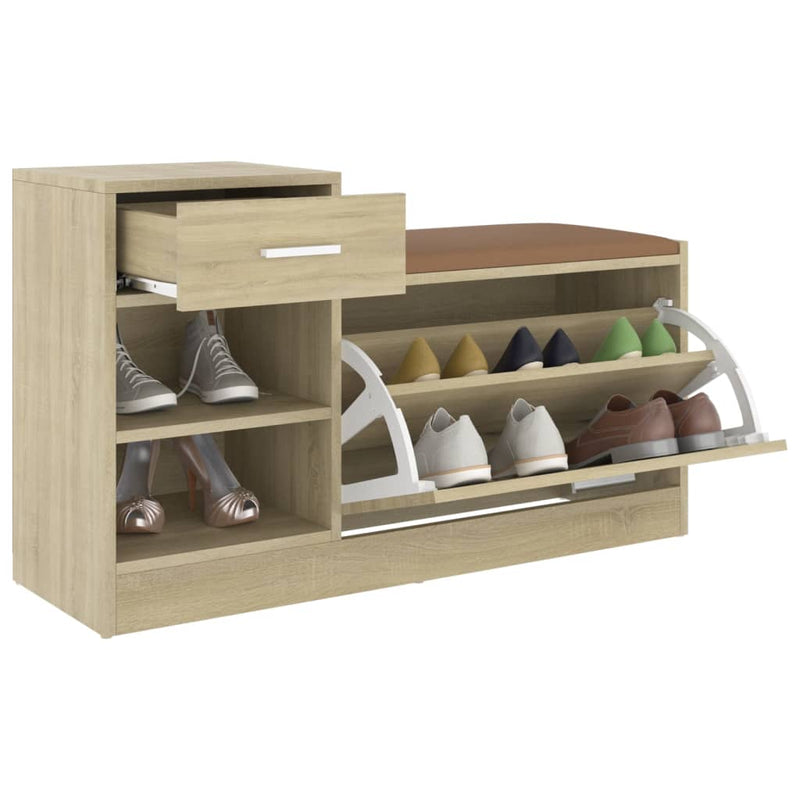 Shoe Bench Sonoma Oak 94.5x31x57 cm Engineered Wood Payday Deals