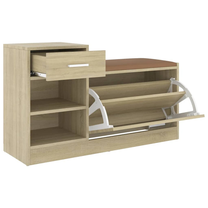 Shoe Bench Sonoma Oak 94.5x31x57 cm Engineered Wood Payday Deals