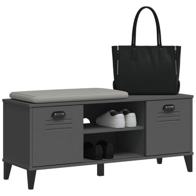 Shoe Bench VIKEN Anthracite Grey 106x35x45 cm Engineered Wood Payday Deals