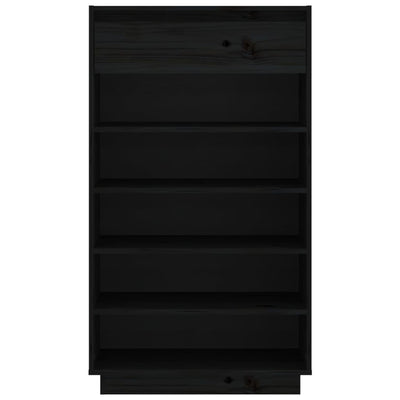 Shoe Cabinet Black 60x34x105 cm Solid Wood Pine Payday Deals