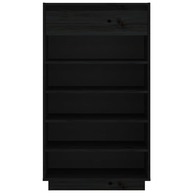 Shoe Cabinet Black 60x34x105 cm Solid Wood Pine Payday Deals