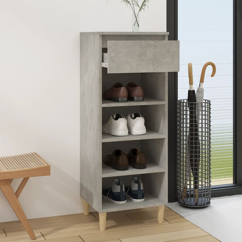 Shoe Cabinet Concrete Grey 40x36x105 cm Engineered Wood Payday Deals