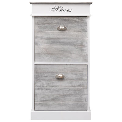 Shoe Cabinet Grey 50x28x98 cm Paulownia Wood Payday Deals
