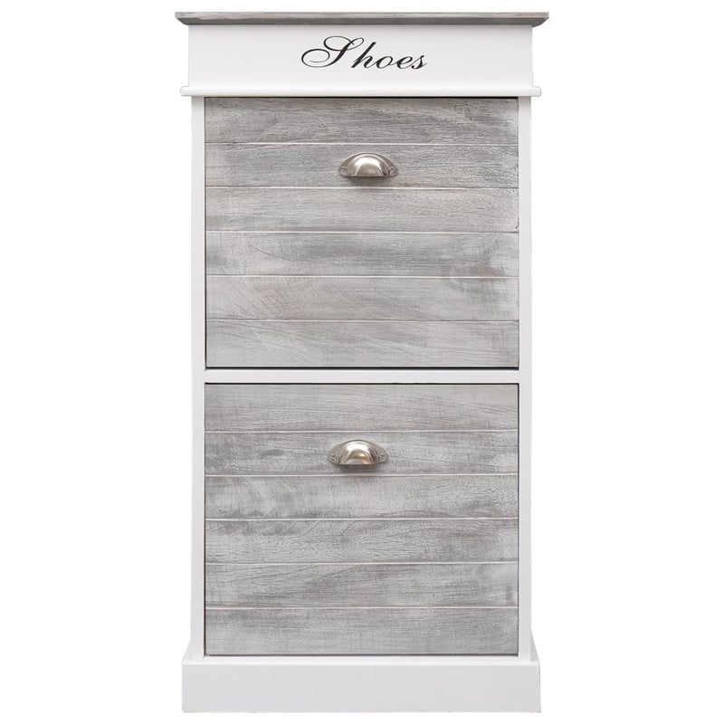 Shoe Cabinet Grey 50x28x98 cm Paulownia Wood Payday Deals