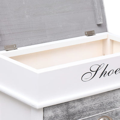 Shoe Cabinet Grey 50x28x98 cm Paulownia Wood Payday Deals