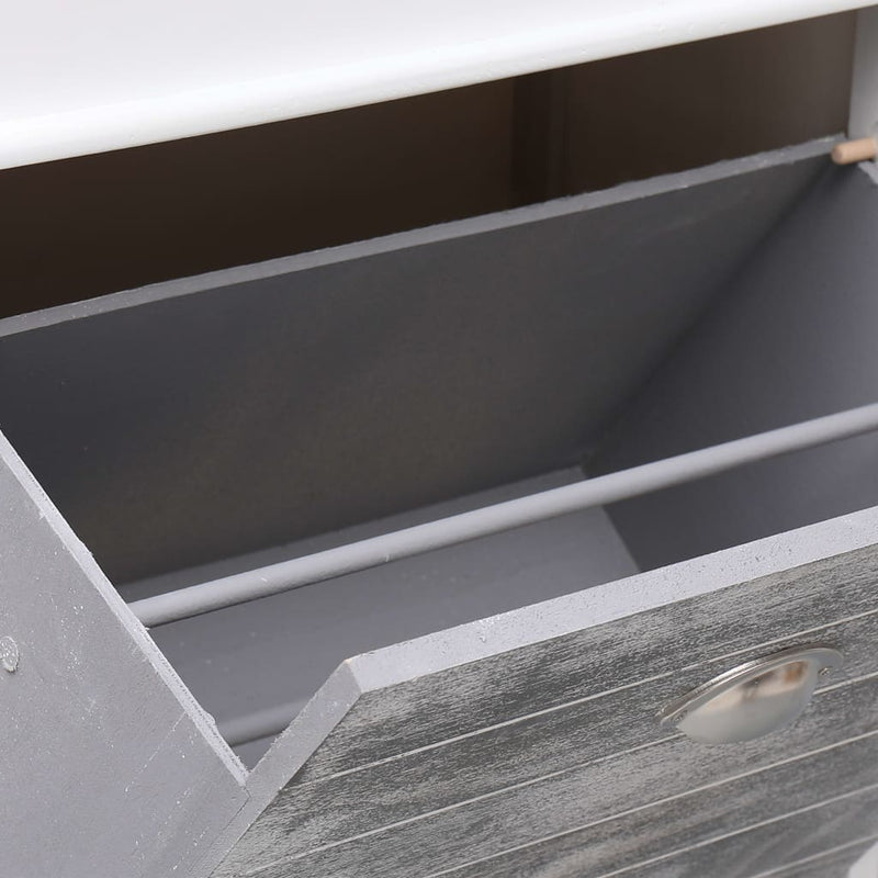Shoe Cabinet Grey 50x28x98 cm Paulownia Wood Payday Deals