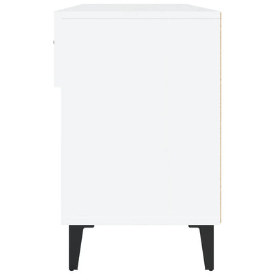 Shoe Cabinet High Gloss White 102x35x55 cm Engineered Wood Payday Deals