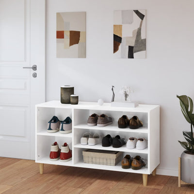 Shoe Cabinet High Gloss White 102x36x60 cm Engineered Wood Payday Deals