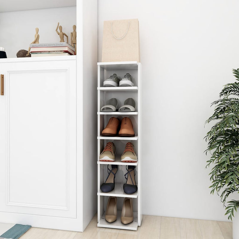 Shoe Cabinet High Gloss White 27.5x27x102 cm Engineered Wood Payday Deals
