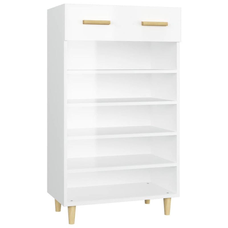 Shoe Cabinet High Gloss White 60x35x105 cm Engineered Wood Payday Deals