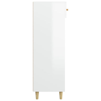 Shoe Cabinet High Gloss White 60x35x105 cm Engineered Wood Payday Deals