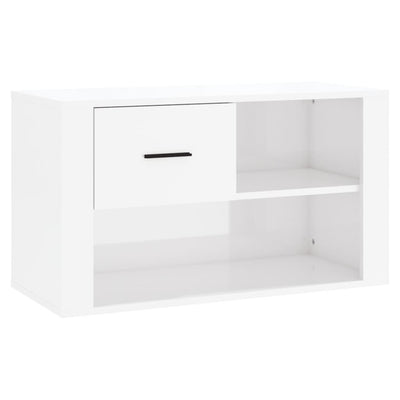 Shoe Cabinet High Gloss White 80x35x45 cm Engineered Wood Payday Deals