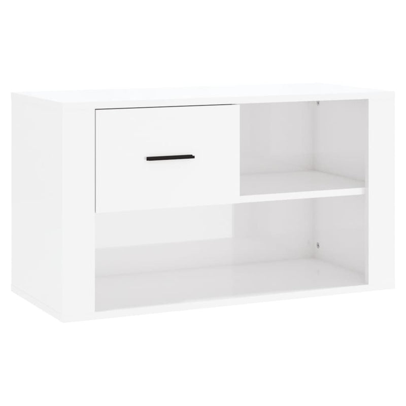 Shoe Cabinet High Gloss White 80x35x45 cm Engineered Wood Payday Deals
