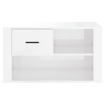 Shoe Cabinet High Gloss White 80x35x45 cm Engineered Wood Payday Deals