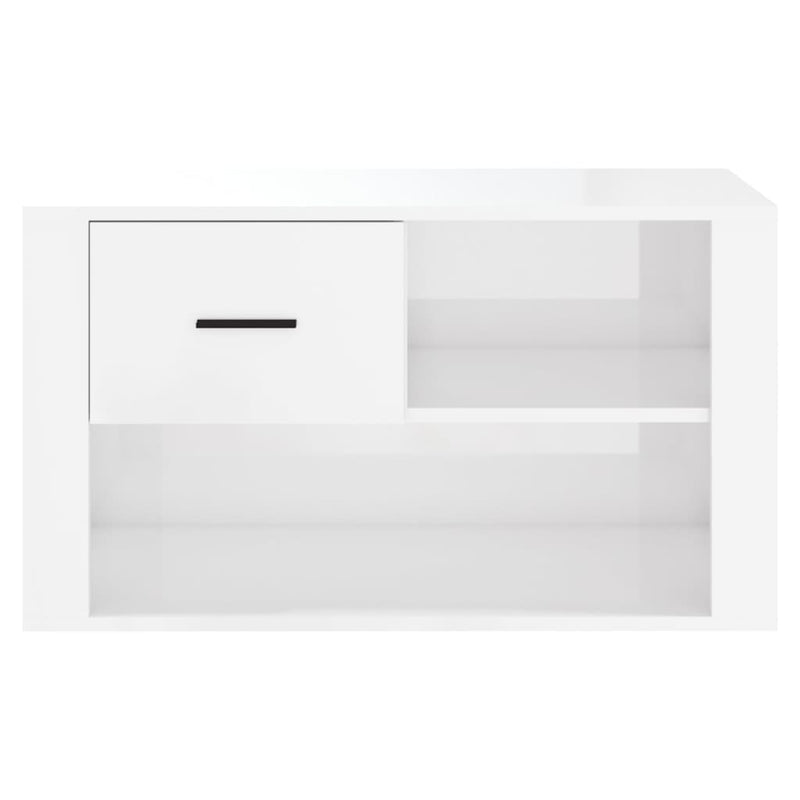 Shoe Cabinet High Gloss White 80x35x45 cm Engineered Wood Payday Deals