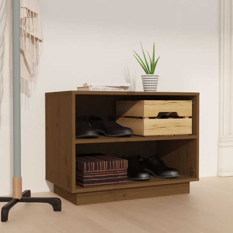 Shoe Cabinet Honey Brown 60x34x45 cm Solid Wood Pine Payday Deals