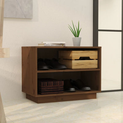 Shoe Cabinet Honey Brown 60x34x45 cm Solid Wood Pine Payday Deals