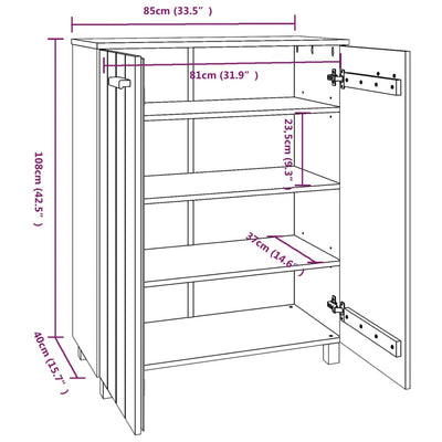 Shoe Cabinet Honey Brown 85x40x108 cm Solid Wood Pine Payday Deals