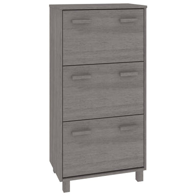 Shoe Cabinet Light Grey 59.5x35x117 cm Solid Wood Pine Payday Deals