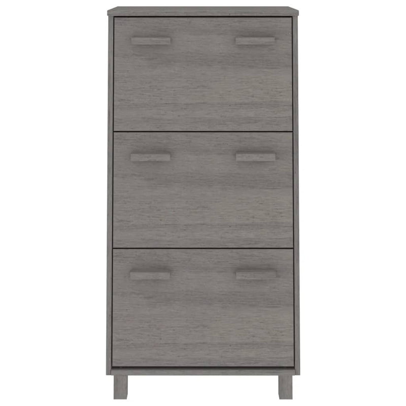 Shoe Cabinet Light Grey 59.5x35x117 cm Solid Wood Pine Payday Deals