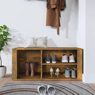 Shoe Cabinet Smoked Oak 100x35x45 cm Engineered Wood Payday Deals