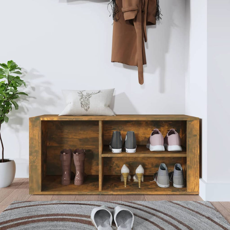 Shoe Cabinet Smoked Oak 100x35x45 cm Engineered Wood Payday Deals