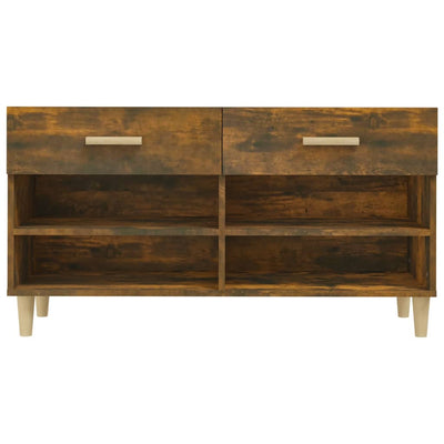 Shoe Cabinet Smoked Oak 102x35x55 cm Engineered Wood Payday Deals