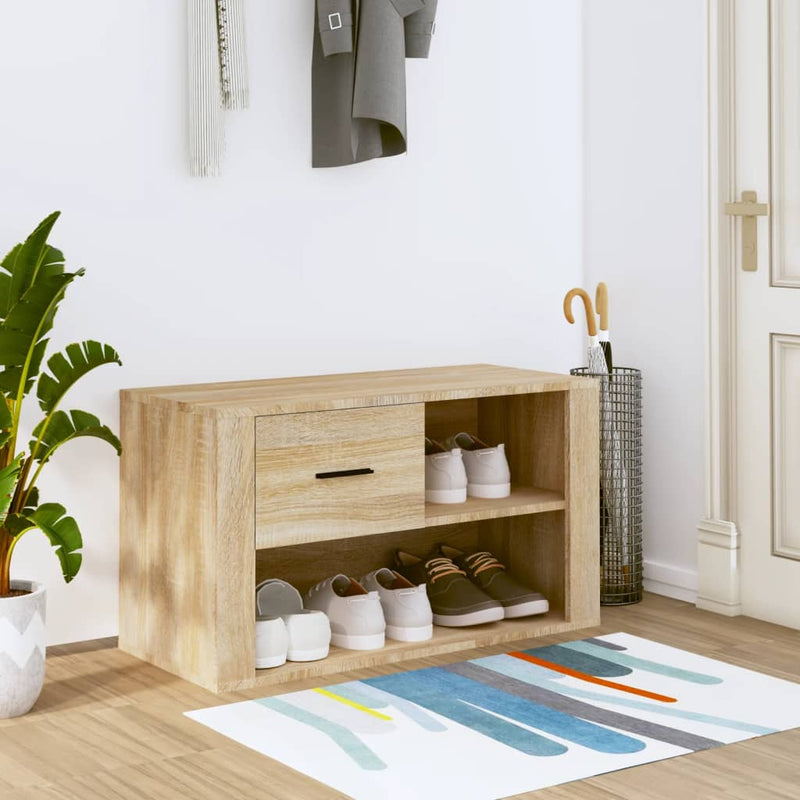 Shoe Cabinet Sonoma Oak 80x35x45 cm Engineered Wood Payday Deals