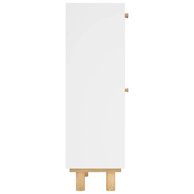Shoe Cabinet White 52x25x80 cm Engineered Wood and Natural Rattan Payday Deals