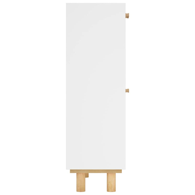Shoe Cabinet White 52x25x80 cm Engineered Wood and Natural Rattan Payday Deals