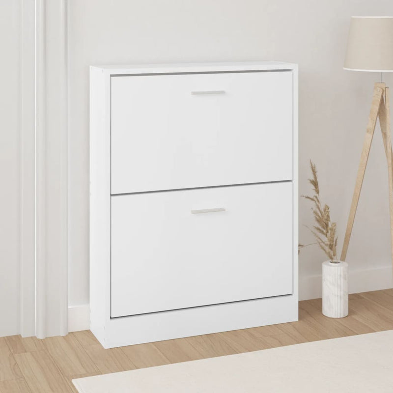 Shoe Cabinet White 59x17x81 cm Engineered Wood Payday Deals