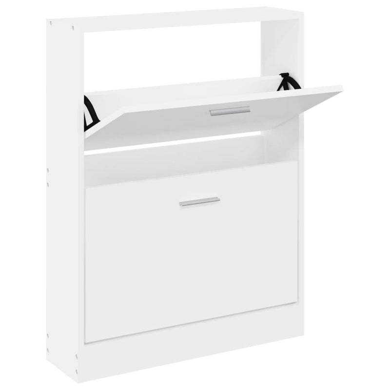 Shoe Cabinet White 59x17x81 cm Engineered Wood Payday Deals