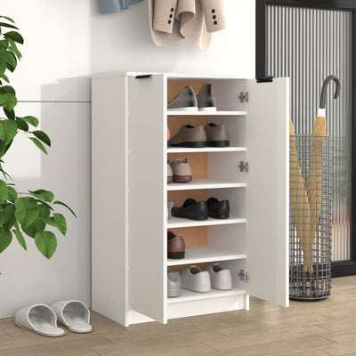 Shoe Cabinet White 59x35x100 cm Engineered Wood Payday Deals