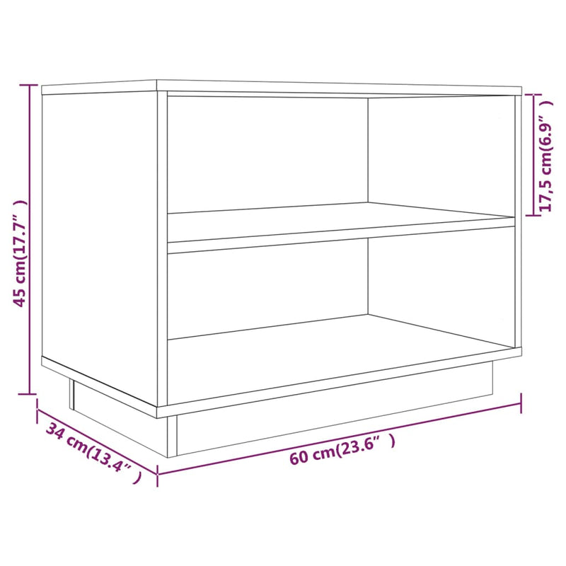 Shoe Cabinet White 60x34x45 cm Solid Wood Pine Payday Deals