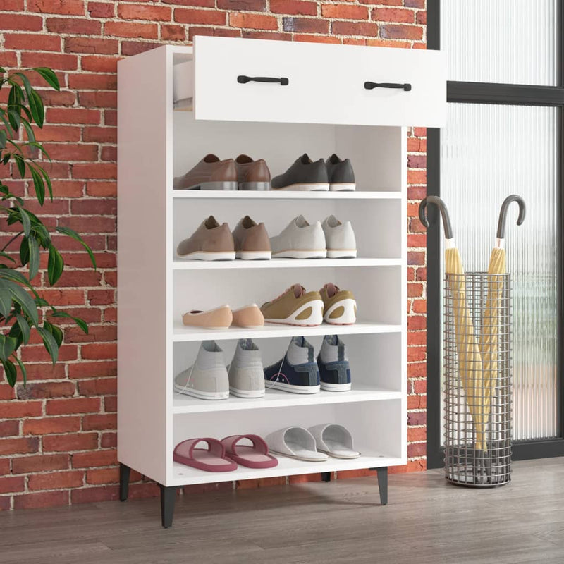 Shoe Cabinet White 60x35x105 cm Engineered Wood Payday Deals