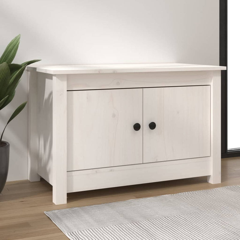 Shoe Cabinet White 70x38x45.5 cm Solid Wood Pine Payday Deals