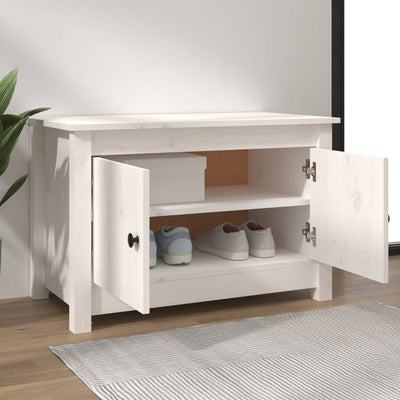 Shoe Cabinet White 70x38x45.5 cm Solid Wood Pine Payday Deals