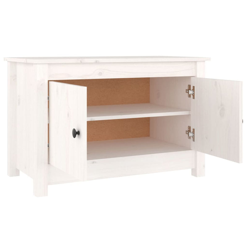 Shoe Cabinet White 70x38x45.5 cm Solid Wood Pine Payday Deals