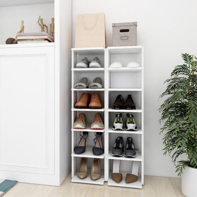 Shoe Cabinets 2 pcs White 27.5x27x102 cm Engineered Wood Payday Deals
