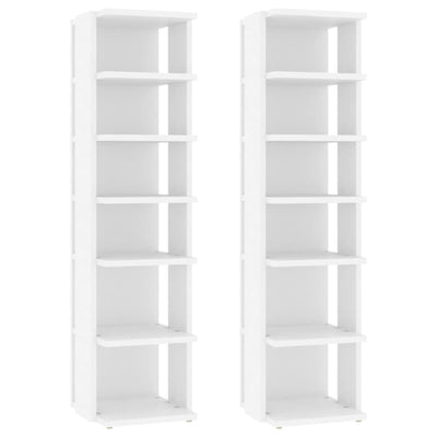 Shoe Cabinets 2 pcs White 27.5x27x102 cm Engineered Wood Payday Deals