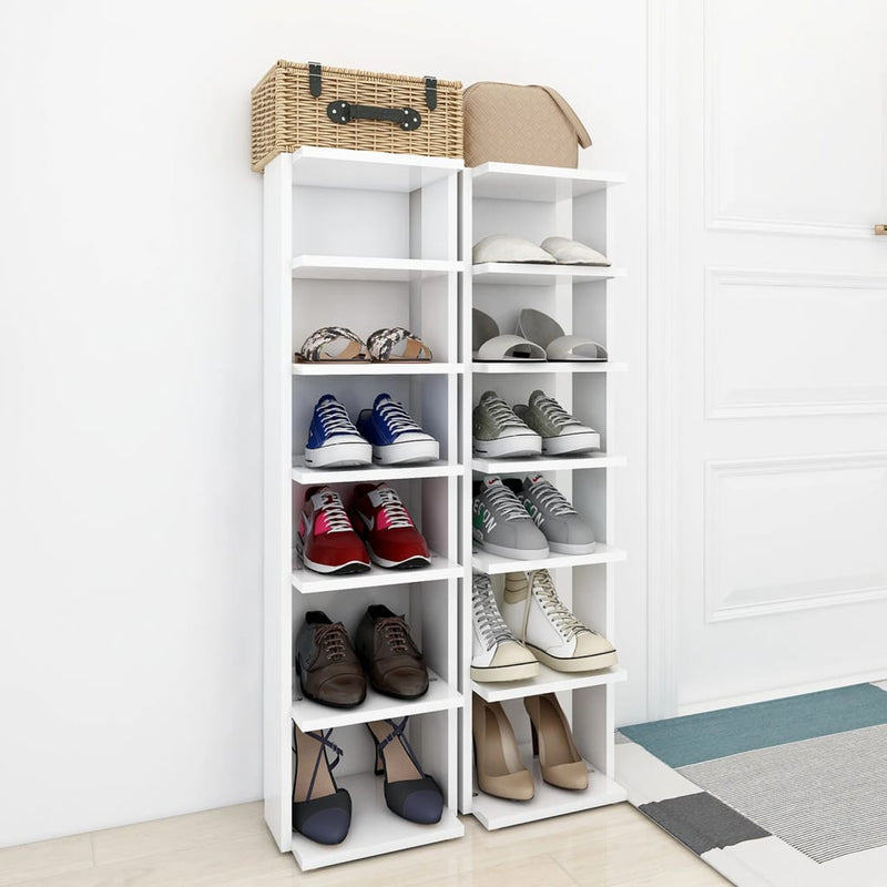 Shoe Cabinets 2 pcs White 27.5x27x102 cm Engineered Wood Payday Deals
