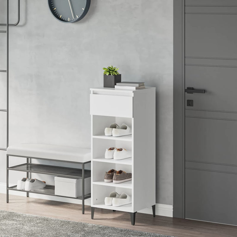 Shoe Rack White 40x36x105 cm Engineered Wood Payday Deals