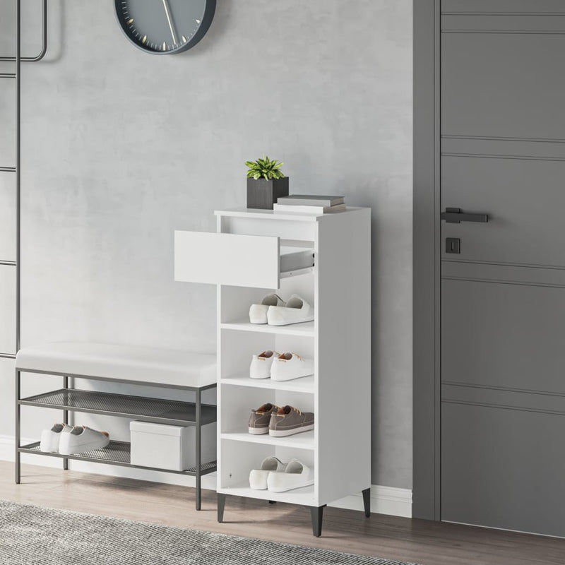Shoe Rack White 40x36x105 cm Engineered Wood Payday Deals