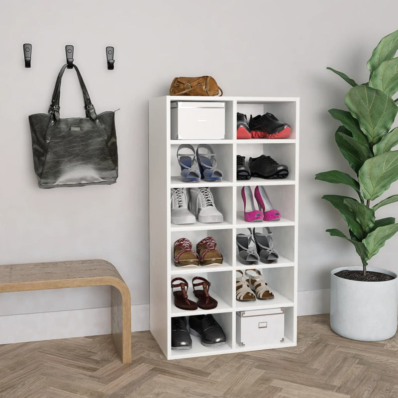 Shoe Rack White 54x34x100.5 cm Engineered Wood Payday Deals