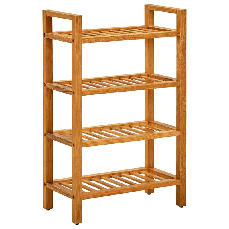 Shoe Rack with 4 Shelves 50x27x80 cm Solid Oak Wood Payday Deals