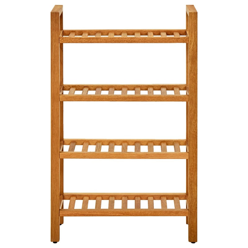 Shoe Rack with 4 Shelves 50x27x80 cm Solid Oak Wood Payday Deals