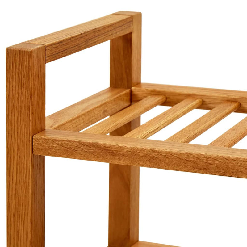 Shoe Rack with 4 Shelves 50x27x80 cm Solid Oak Wood Payday Deals