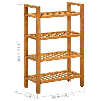 Shoe Rack with 4 Shelves 50x27x80 cm Solid Oak Wood Payday Deals