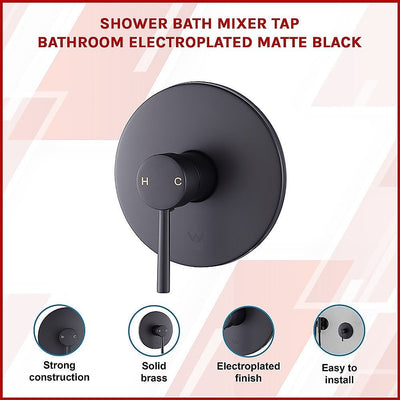 Shower Bath Mixer Tap Bathroom Electroplated Matte Black Payday Deals